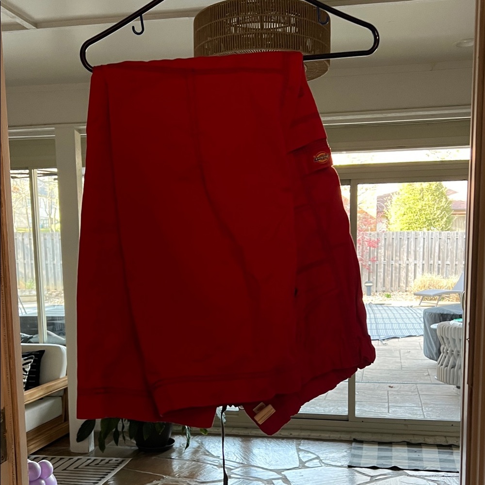Dickies Crimson Scrub Cargo Pants, Womens size large